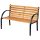 Garden bench outdoor seating furniture steel and wood design 122x60x80 cm