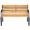 Garden bench outdoor seating furniture steel and wood design 122x60x80 cm