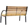 Garden bench outdoor seating furniture steel and wood design 122x60x80 cm