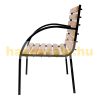 Garden bench outdoor seating furniture steel and wood design 122x60x80 cm