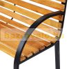 Garden bench outdoor seating furniture steel and wood design 122x60x80 cm