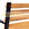 Garden bench outdoor seating furniture steel and wood design 122x60x80 cm