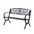 Kerti pad kültéri ülőbútor virágos motívumú kerti bútor 127x60x85 cm fekete