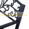 Garden bench outdoor seating furniture with floral motif garden furniture 127x60x85 cm black