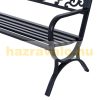 Garden bench outdoor seating furniture with floral motif garden furniture 127x60x85 cm black