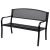Kerti pad kültéri ülőbútor acél kerti bútor 127x60x87 cm fekete