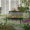 Garden bench outdoor seating furniture steel garden furniture 127x60x87 cm black