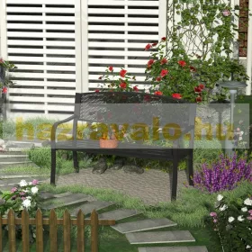   Kerti pad kültéri ülőbútor acél kerti bútor 127x60x87 cm fekete