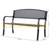 Garden bench outdoor seating furniture steel garden furniture 127x60x87 cm black