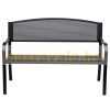 Garden bench outdoor seating furniture steel garden furniture 127x60x87 cm black