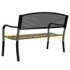 Garden bench outdoor seating furniture steel garden furniture 127x60x87 cm black