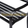 Garden bench outdoor seating furniture steel garden furniture 127x60x87 cm black