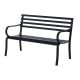 Garden bench outdoor seating furniture metal garden furniture black 127x62x82 cm