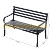Garden bench outdoor seating furniture metal garden furniture black 127x62x82 cm