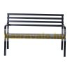 Garden bench outdoor seating furniture metal garden furniture black 127x62x82 cm