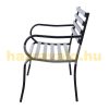 Garden bench outdoor seating furniture metal garden furniture black 127x62x82 cm