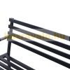 Garden bench outdoor seating furniture metal garden furniture black 127x62x82 cm