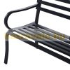 Garden bench outdoor seating furniture metal garden furniture black 127x62x82 cm