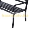 Garden bench outdoor seating furniture metal garden furniture black 127x62x82 cm