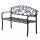 Garden bench metal garden furniture elegant bench with armrests stainless steel 128x50x91 cm black