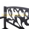 Garden bench metal garden furniture elegant bench with armrests stainless steel 128x50x91 cm black