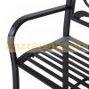 Garden bench metal garden furniture elegant bench with armrests stainless steel 128x50x91 cm black