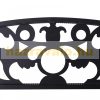 Garden bench metal garden furniture elegant bench with armrests stainless steel 128x50x91 cm black