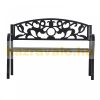 Garden bench metal garden furniture elegant bench with armrests stainless steel 128x50x91 cm black