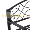 Garden bench metal garden seating furniture bench with armrests stainless steel 128x50x91 cm