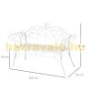 Garden bench metal garden furniture French style bench with armrests 131x51x90 cm in white