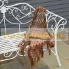 Garden bench metal garden furniture French style bench with armrests 131x51x90 cm in white