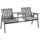 Garden bench with table wooden garden furniture with parasol holder 152x70x83 cm pine wood gray