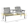 Garden bench with table wooden garden furniture with parasol holder 152x70x83 cm pine wood gray
