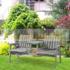 Garden bench with table wooden garden furniture with parasol holder 152x70x83 cm pine wood gray