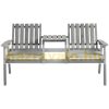Garden bench with table wooden garden furniture with parasol holder 152x70x83 cm pine wood gray