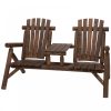 Garden bench with table wooden garden furniture 2 chairs solid wood brown 156x83x95 cm