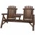 Kerti pad asztallal fa kerti ülőbútor 2 szék tömör fa barna 156x83x95 cm