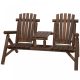 Garden bench with table wooden garden furniture 2 chairs solid wood brown 156x83x95 cm