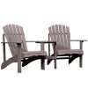 Garden bench with table wooden garden furniture with parasol holder 178x87x92 cm pine wood coffee brown 