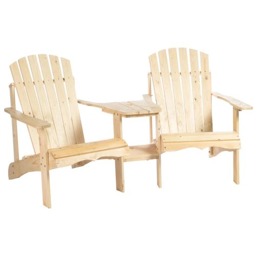 Garden bench with table wooden garden furniture with parasol holder 178x87x92 cm pine wood coffee brown 