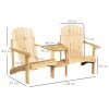 Garden bench with table wooden garden furniture with parasol holder 178x87x92 cm pine wood coffee brown 