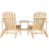 Garden bench with table wooden garden furniture with parasol holder 178x87x92 cm pine wood coffee brown 