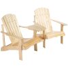 Garden bench with table wooden garden furniture with parasol holder 178x87x92 cm pine wood coffee brown 