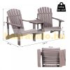 Garden bench with table wooden garden furniture with parasol holder 178x87x92 cm pine wood coffee brown 