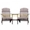 Garden bench with table wooden garden furniture with parasol holder 178x87x92 cm pine wood coffee brown 