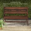 Összecsukható fa kerti pad 122x63x83 cm 2 személyes rusztikus kerti pad, karbonizált