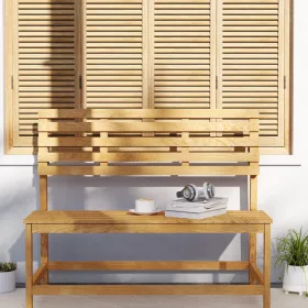   Kerti pad 2 személyes 110x61x89 cm átalakítható fa kerti pad asztallá teak szín