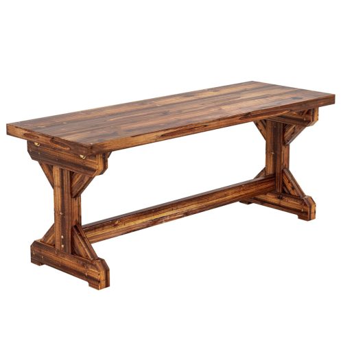 Kerti pad 2 személyes 114x40x46 cm fa pad X vázzal időjárásálló 240 kg teherbírás