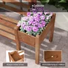 Kerti pad virágládával 184x59x95 cm 2 személyes fa kerti pad beépített növénytartóval barna