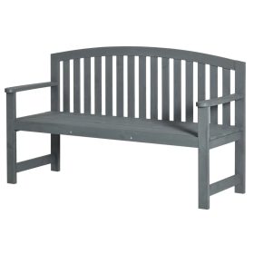   Fa kerti pad 2 személyes kerti pad háttámlával időjárásálló 240 kg teherbírás 143x51x85 cm szürke